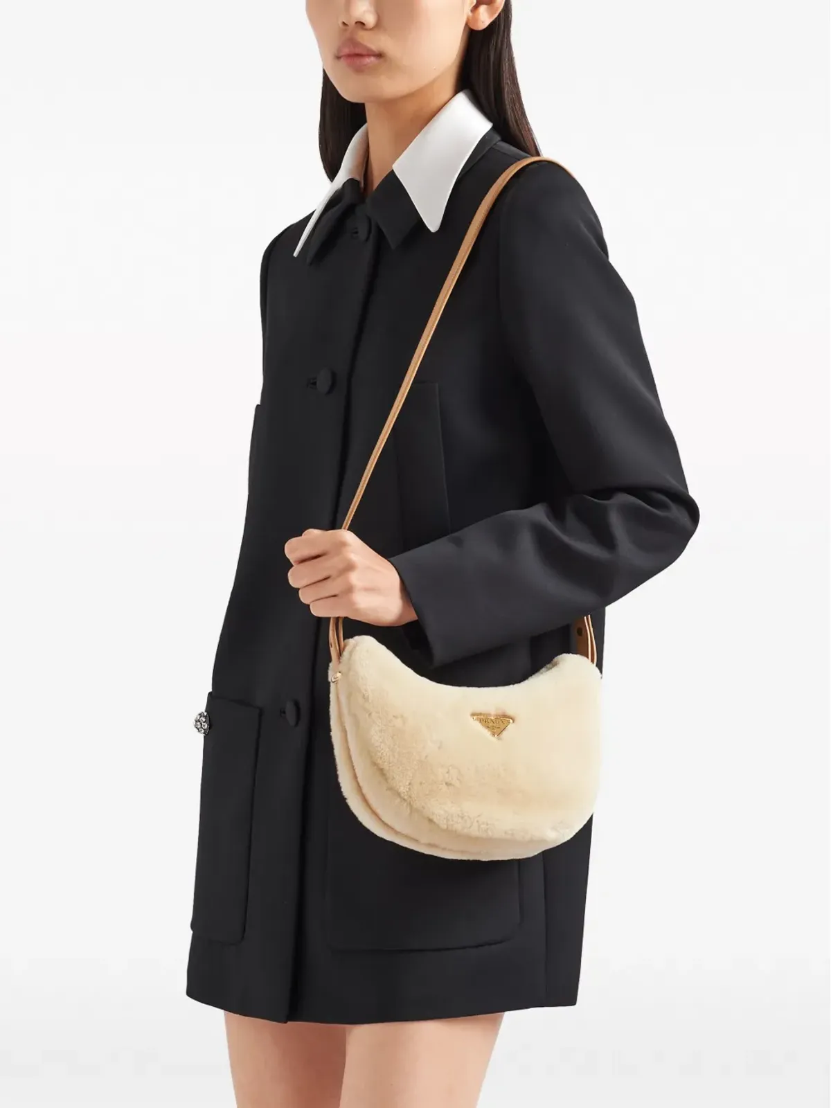 Prada アルケ シアーリング ショルダーバッグ - ニュートラル系 - 画像2