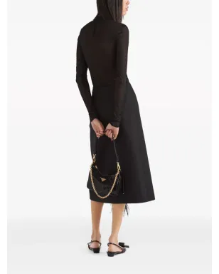 Prada ガザー トライアングルロゴ ボディスーツ ブラック - サムネイル3