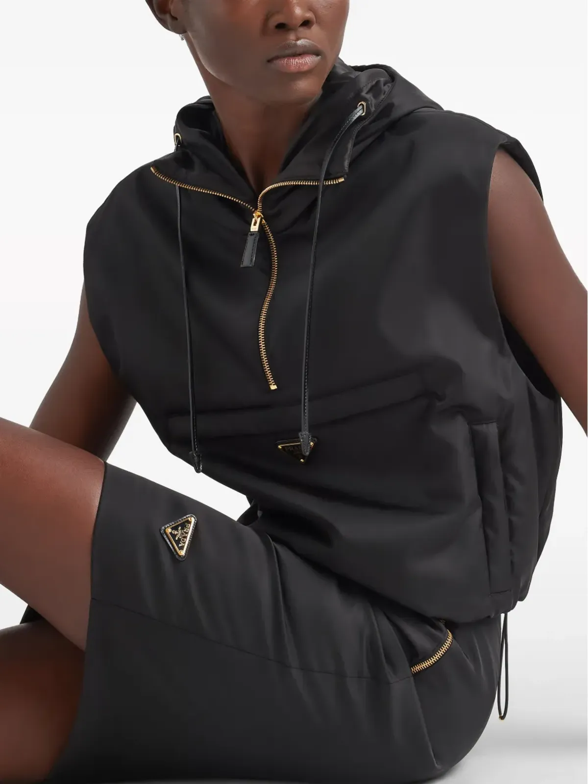 Prada Re-Nylon ペンシルスカート - ブラック - 画像5