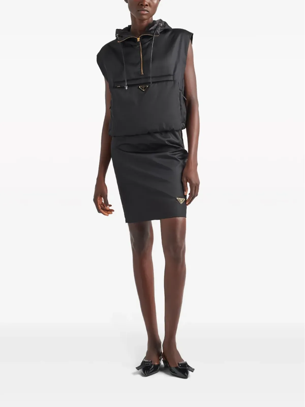 Prada Re-Nylon ペンシルスカート - ブラック - 画像2