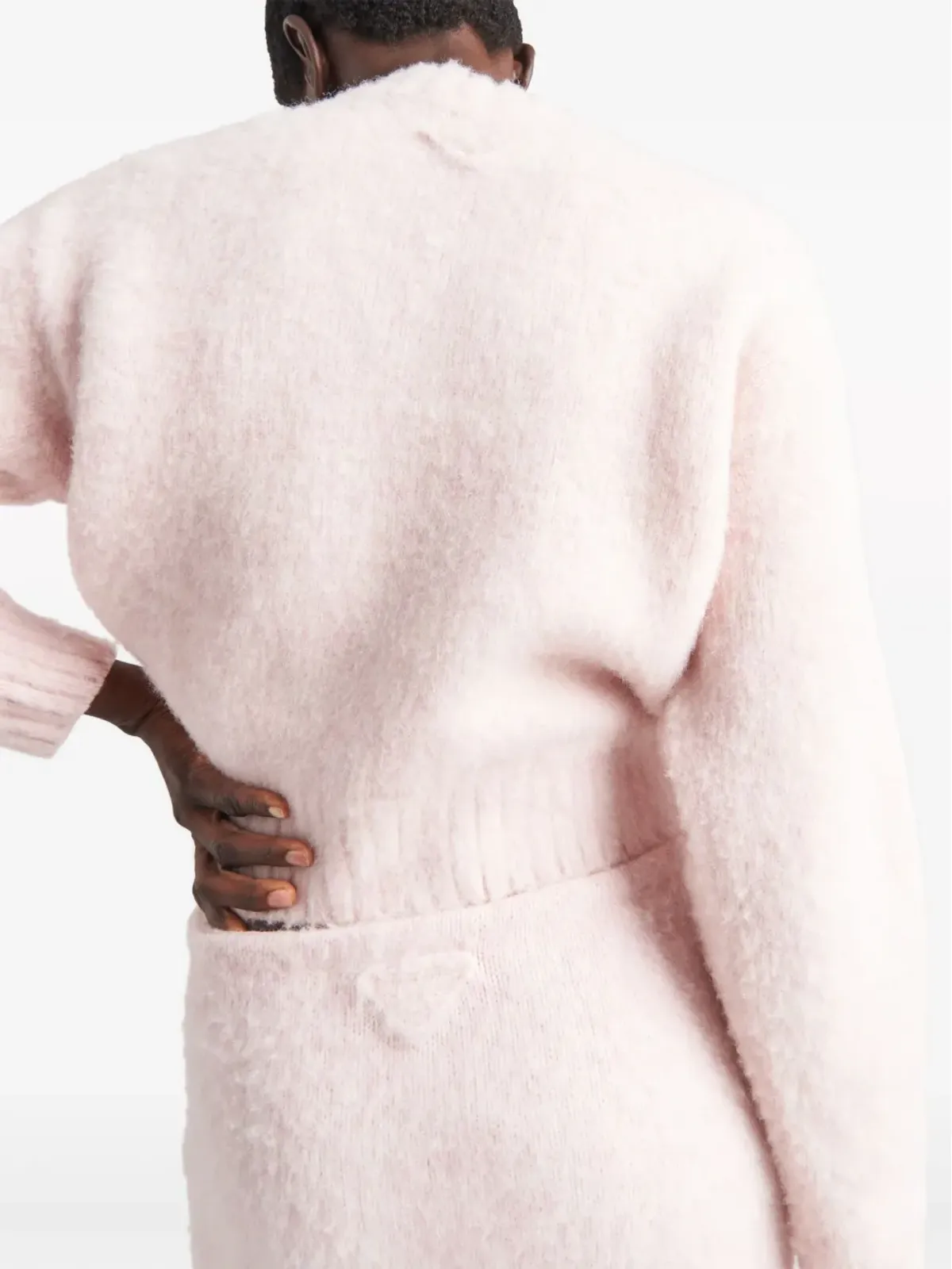 Prada トライアングルロゴ ウール ミニスカート - ピンク - 画像5