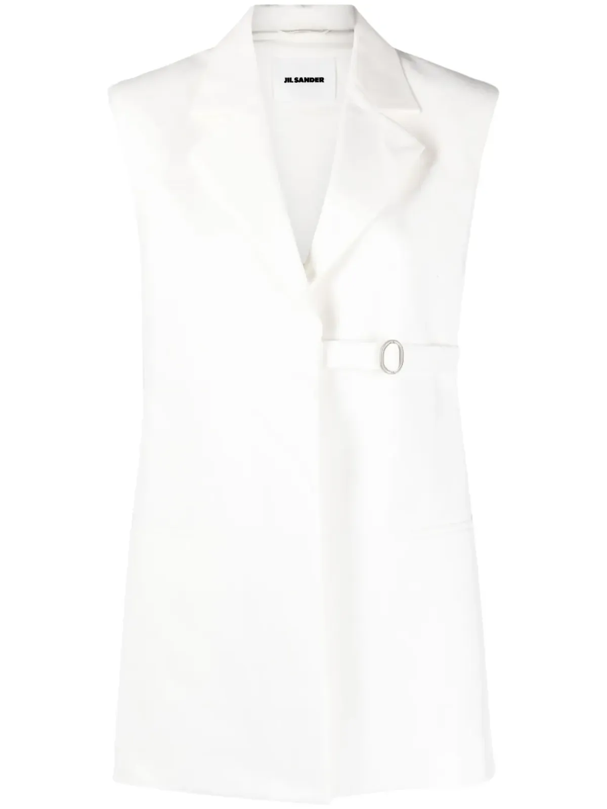 Jil Sander ベルト付きコットンウェストコート - White - 画像1