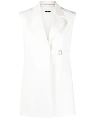 Jil Sander ベルト付きコットンウェストコート - White - サムネイル1