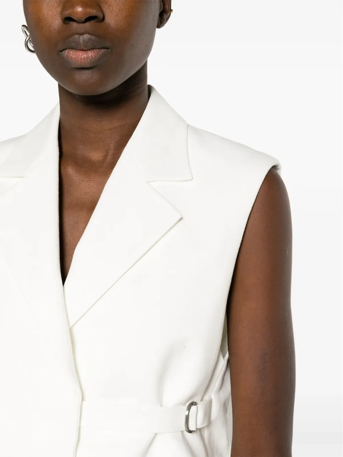 Jil Sander ベルト付きコットンウェストコート - White - 画像5