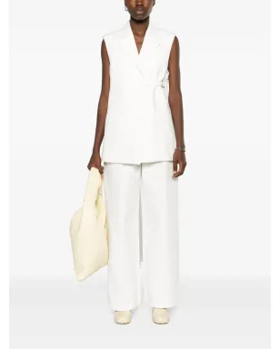 Jil Sander ベルト付きコットンウェストコート - White - サムネイル2