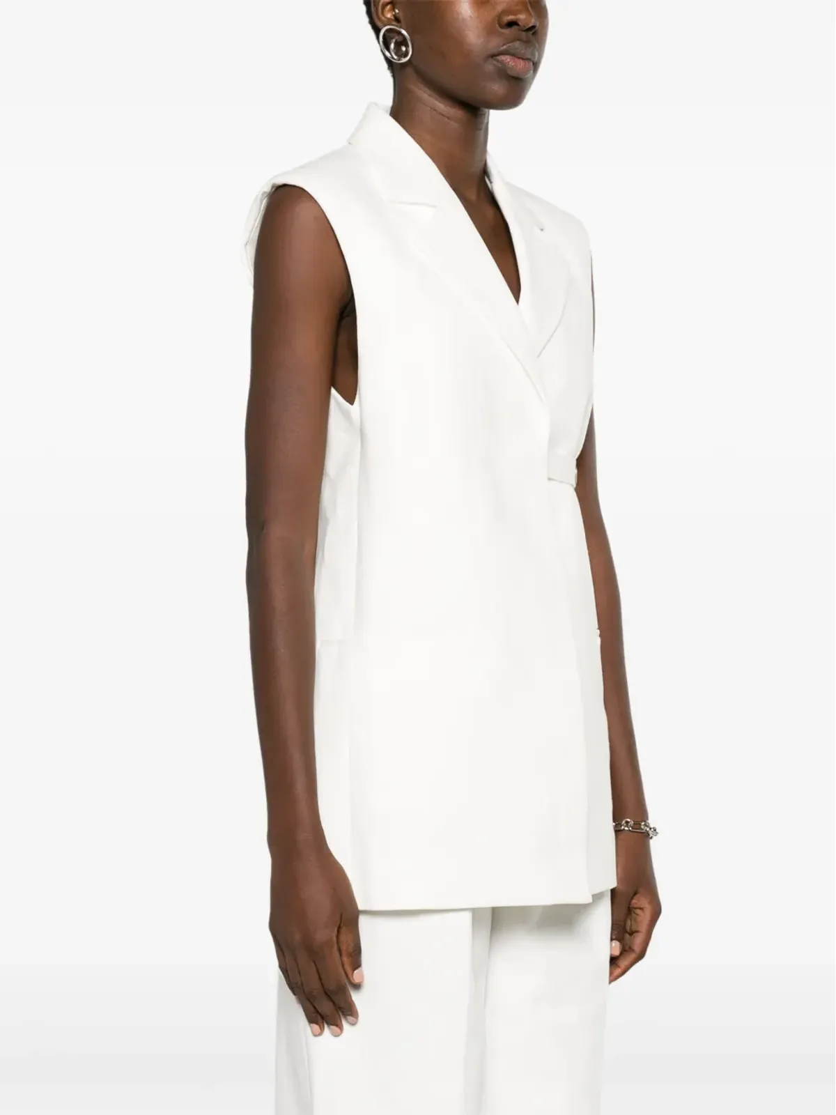 Jil Sander ベルト付きコットンウェストコート - White - 画像3