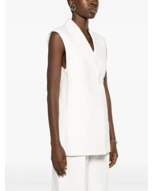 Jil Sander ベルト付きコットンウェストコート - White - サムネイル3