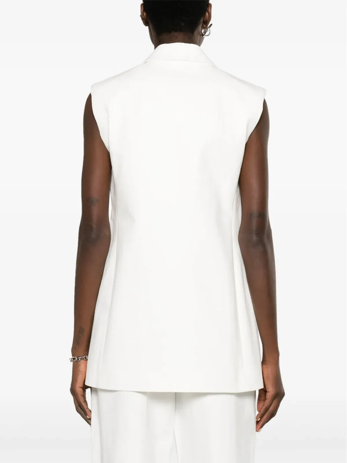 Jil Sander ベルト付きコットンウェストコート - White - 画像4