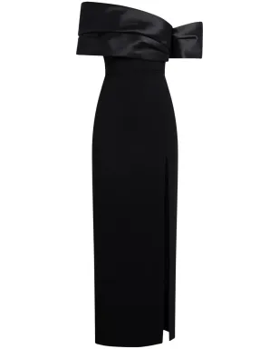 Solace London アレクシス オフショルダーマキシドレス ブラック - サムネイル1