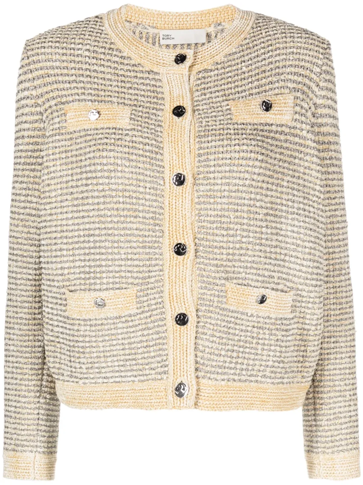 Tory Burch カーディガン（メタリック糸ストライプ） - 画像1