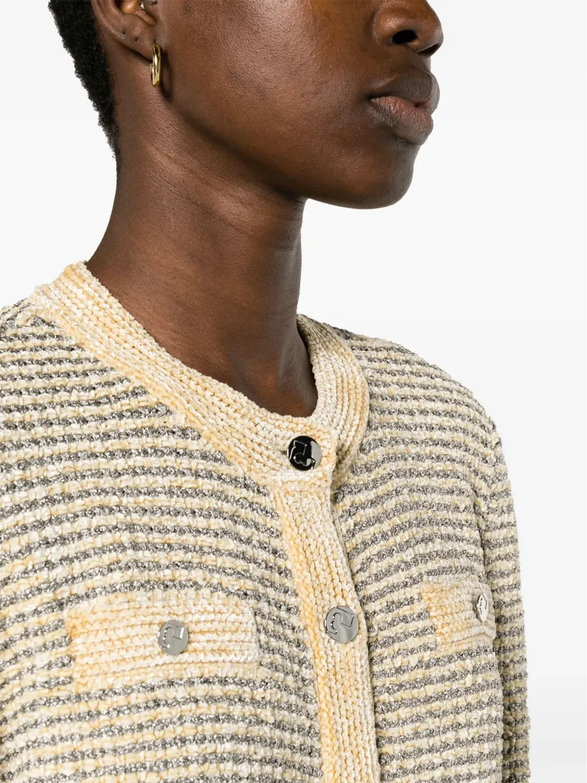 Tory Burch カーディガン（メタリック糸ストライプ） - 画像5