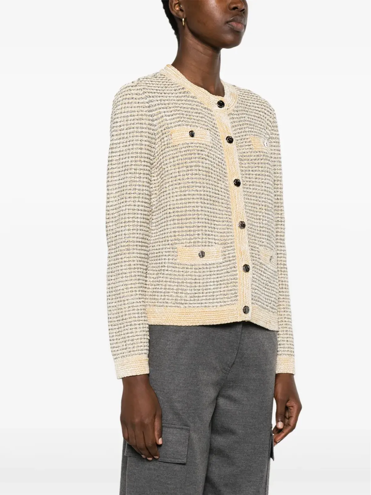 Tory Burch カーディガン（メタリック糸ストライプ） - 画像3