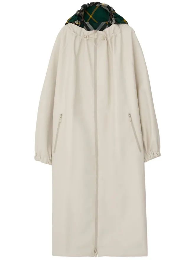 Burberry Burberry チェック柄フード付きギャバジンパーカコートの商品画像