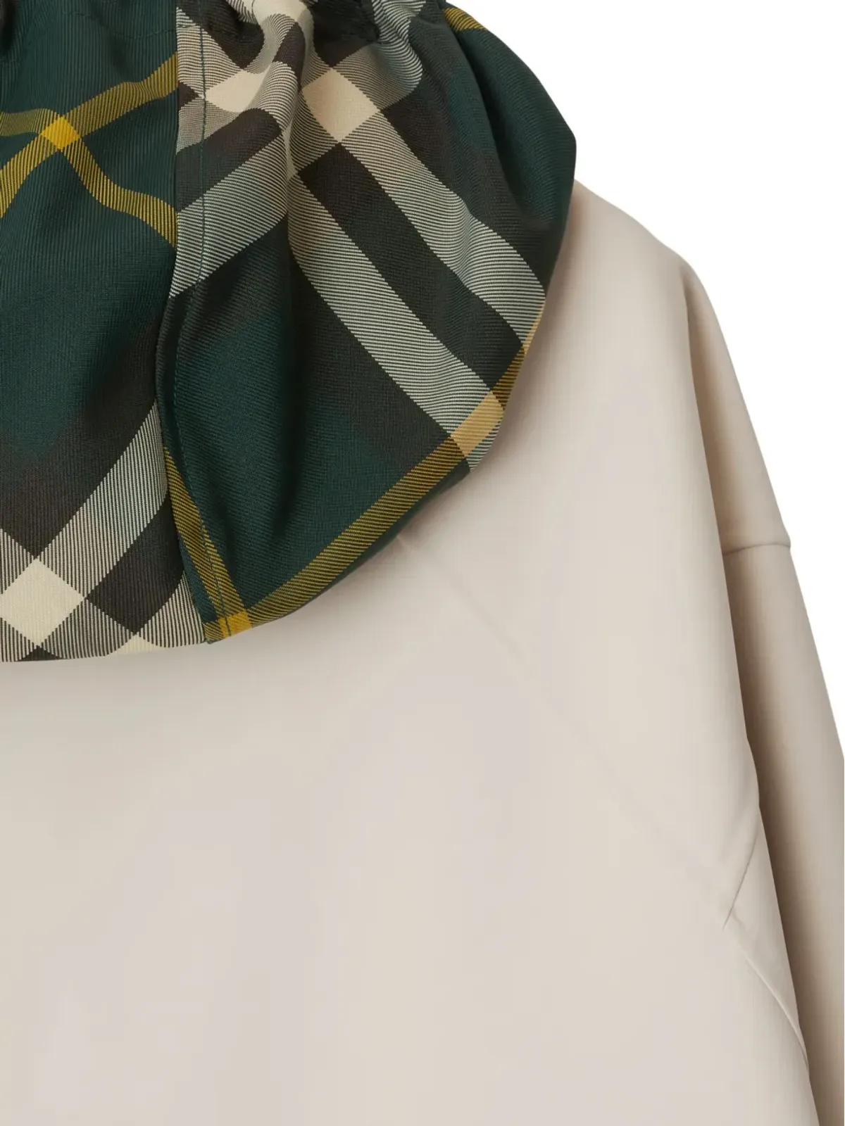 Burberry チェック柄フード付きギャバジンパーカコート - 画像5