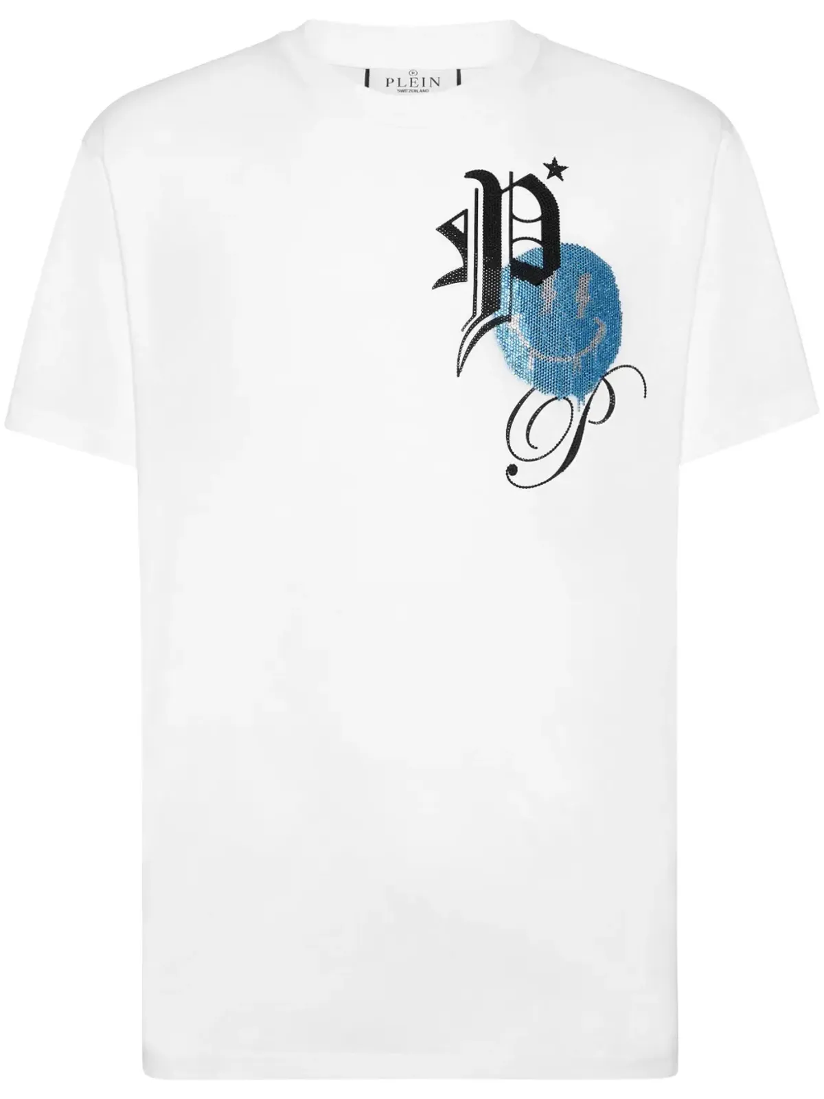 Philipp Plein ラインストーンロゴ コットンTシャツ - ホワイト - 画像1