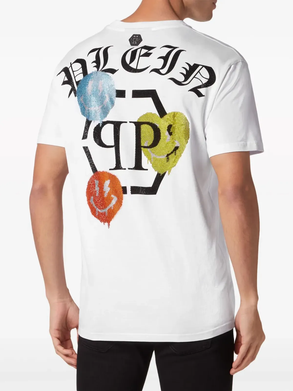 Philipp Plein ラインストーンロゴ コットンTシャツ - ホワイト - 画像4
