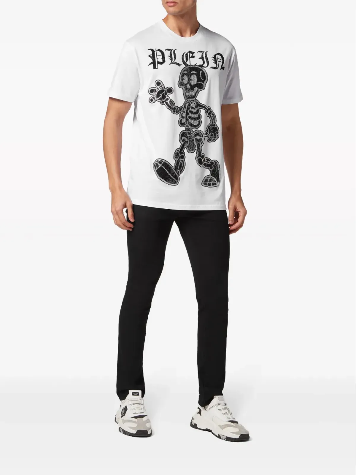 Philipp Plein ラインストーン付きスケルトン コットン Tシャツ - ホワイト - 画像2