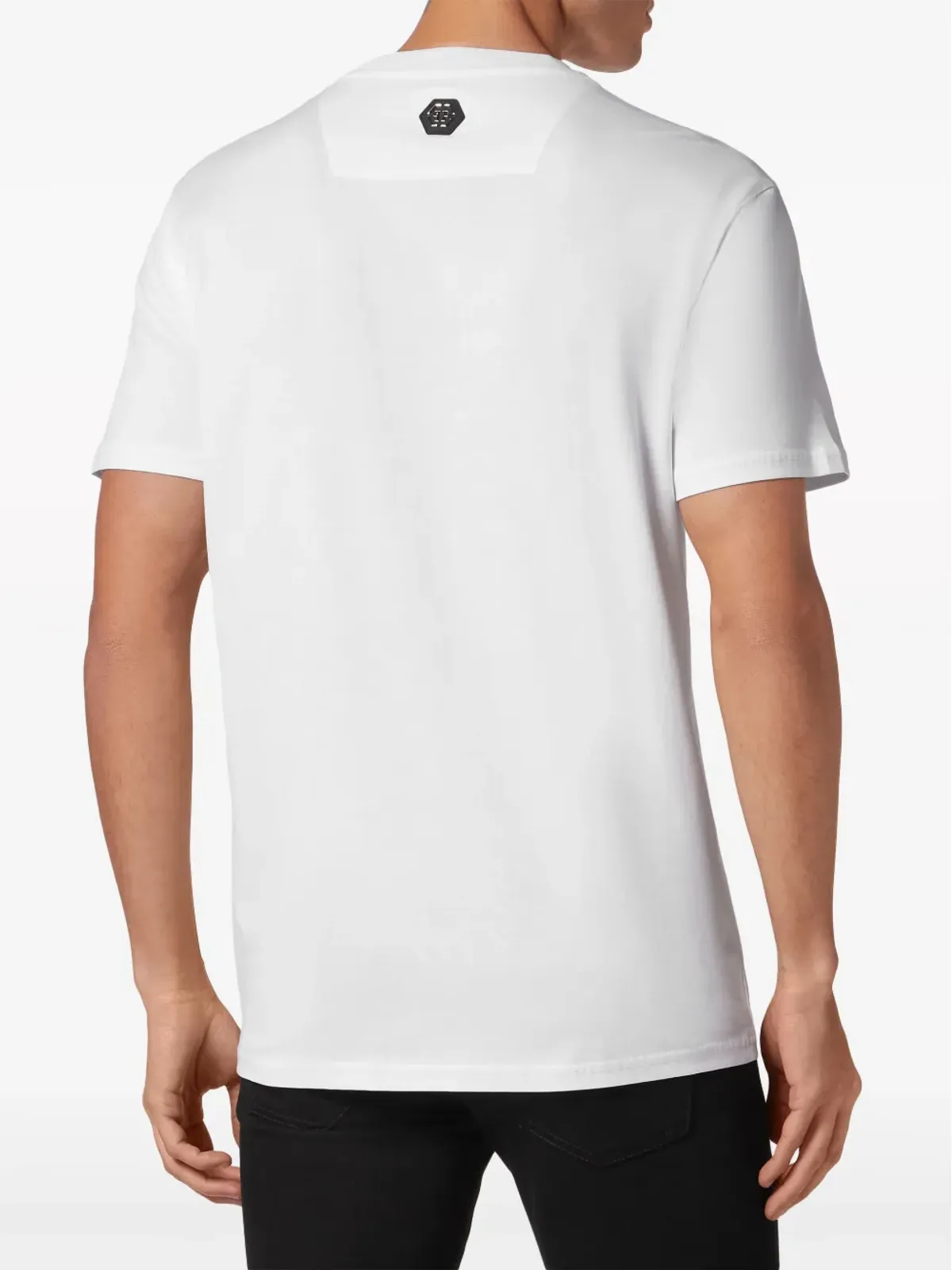 Philipp Plein ラインストーン付きスケルトン コットン Tシャツ - ホワイト - 画像4