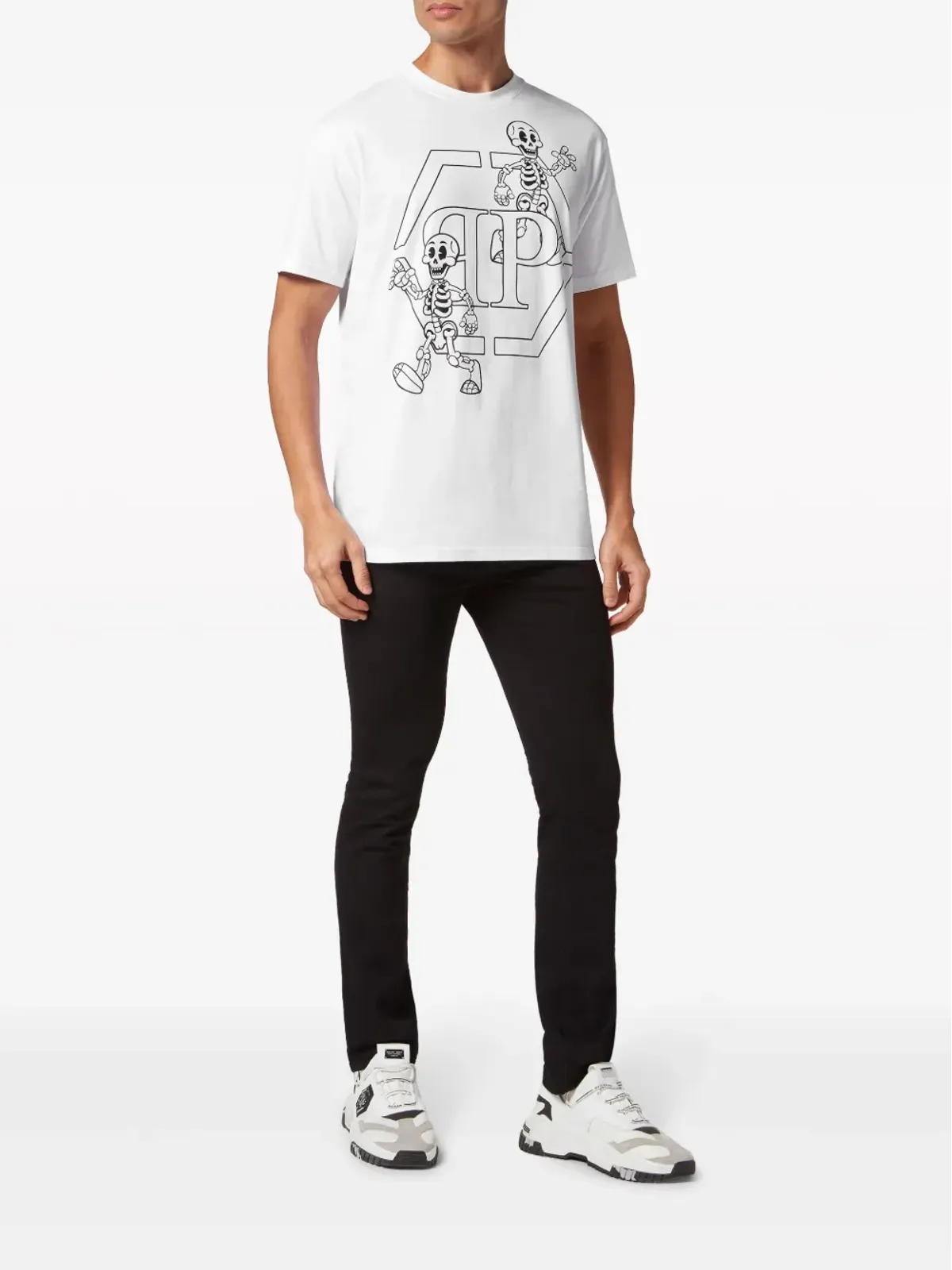 Philipp Plein 骸骨プリント コットンTシャツ - ホワイト - 画像2