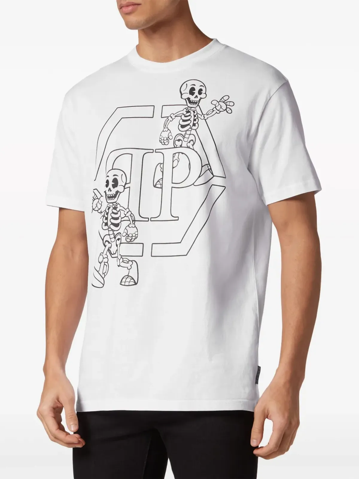 Philipp Plein 骸骨プリント コットンTシャツ - ホワイト - 画像3