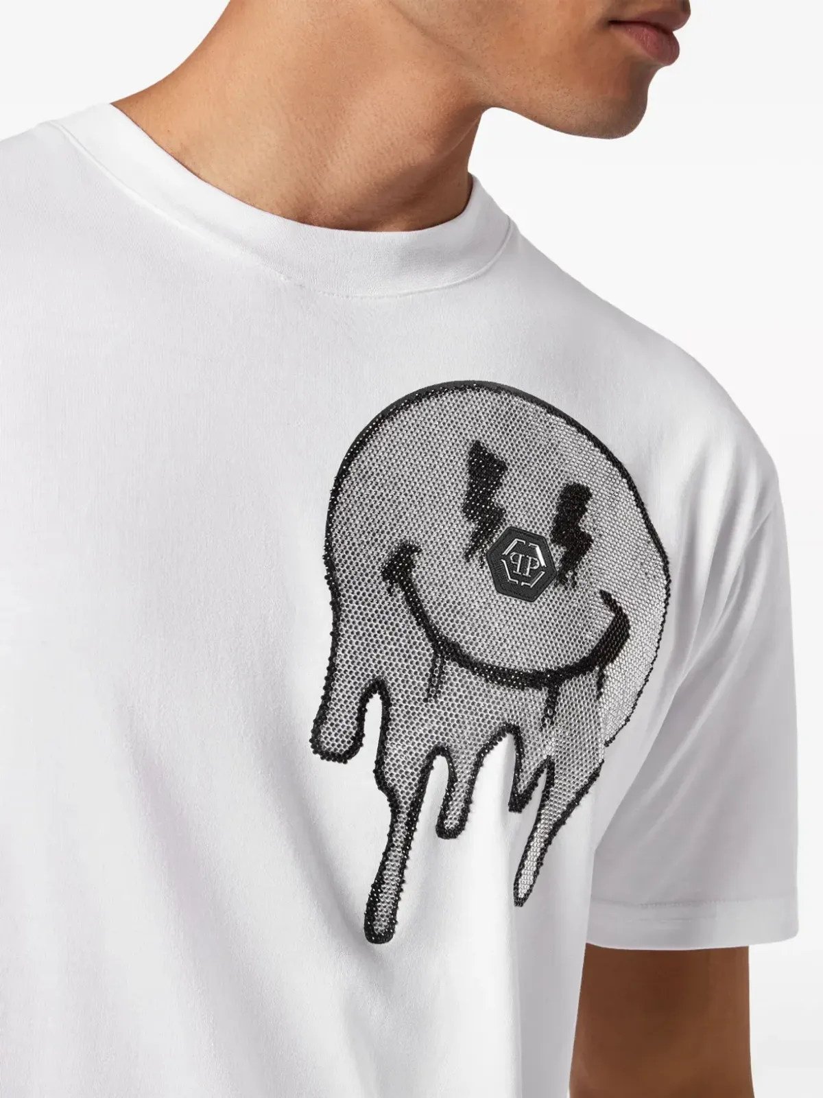 Philipp Plein スマイルスタッズ付きTシャツ ホワイト - 画像5