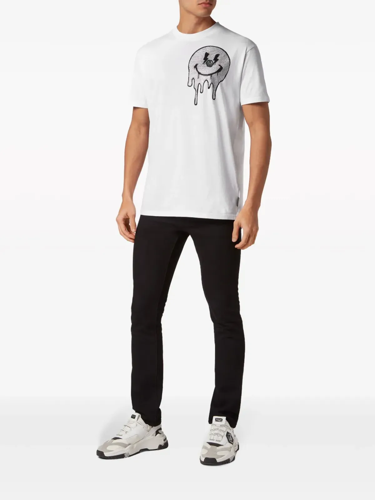 Philipp Plein スマイルスタッズ付きTシャツ ホワイト - 画像2