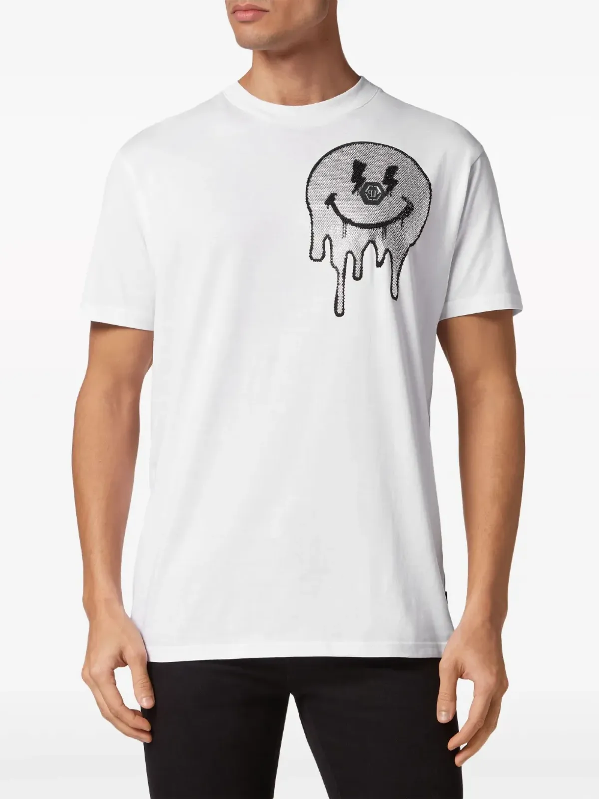 Philipp Plein スマイルスタッズ付きTシャツ ホワイト - 画像3