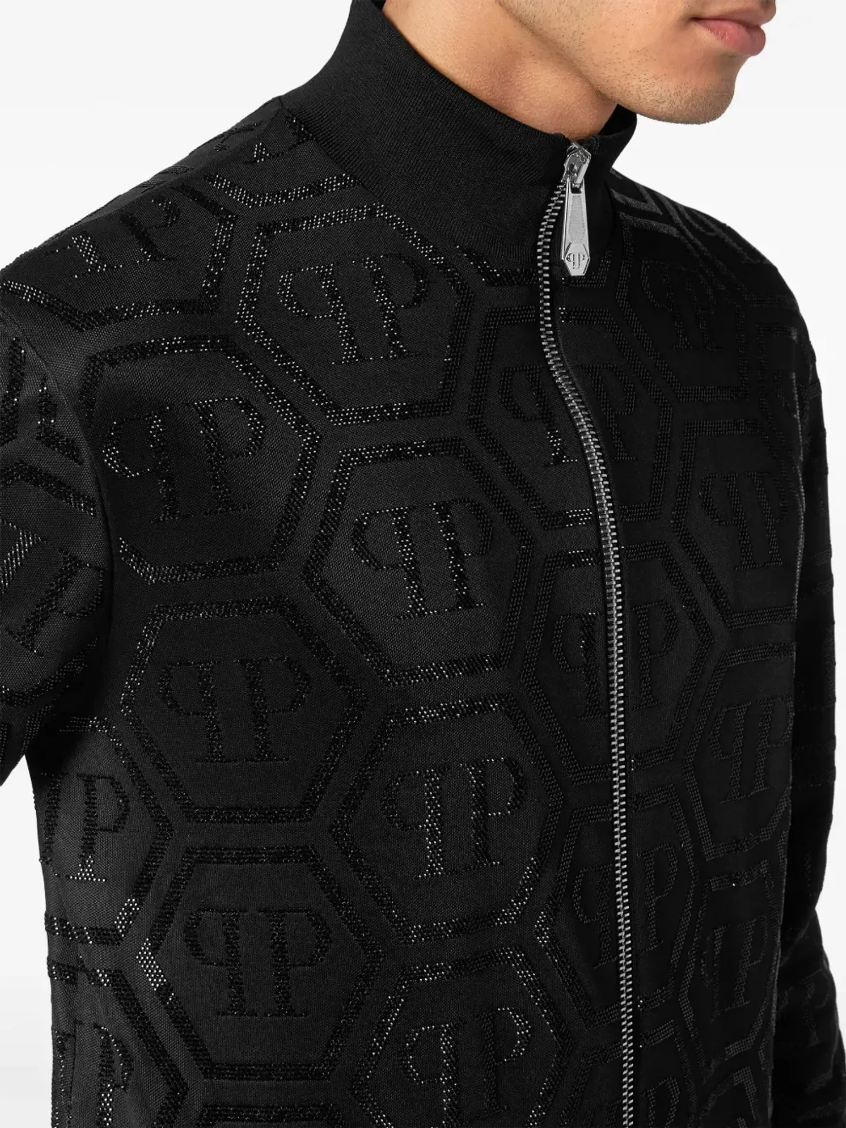 Philipp Plein モノグラム柄ジップアップ トラックスーツセット - ブラック - 画像5
