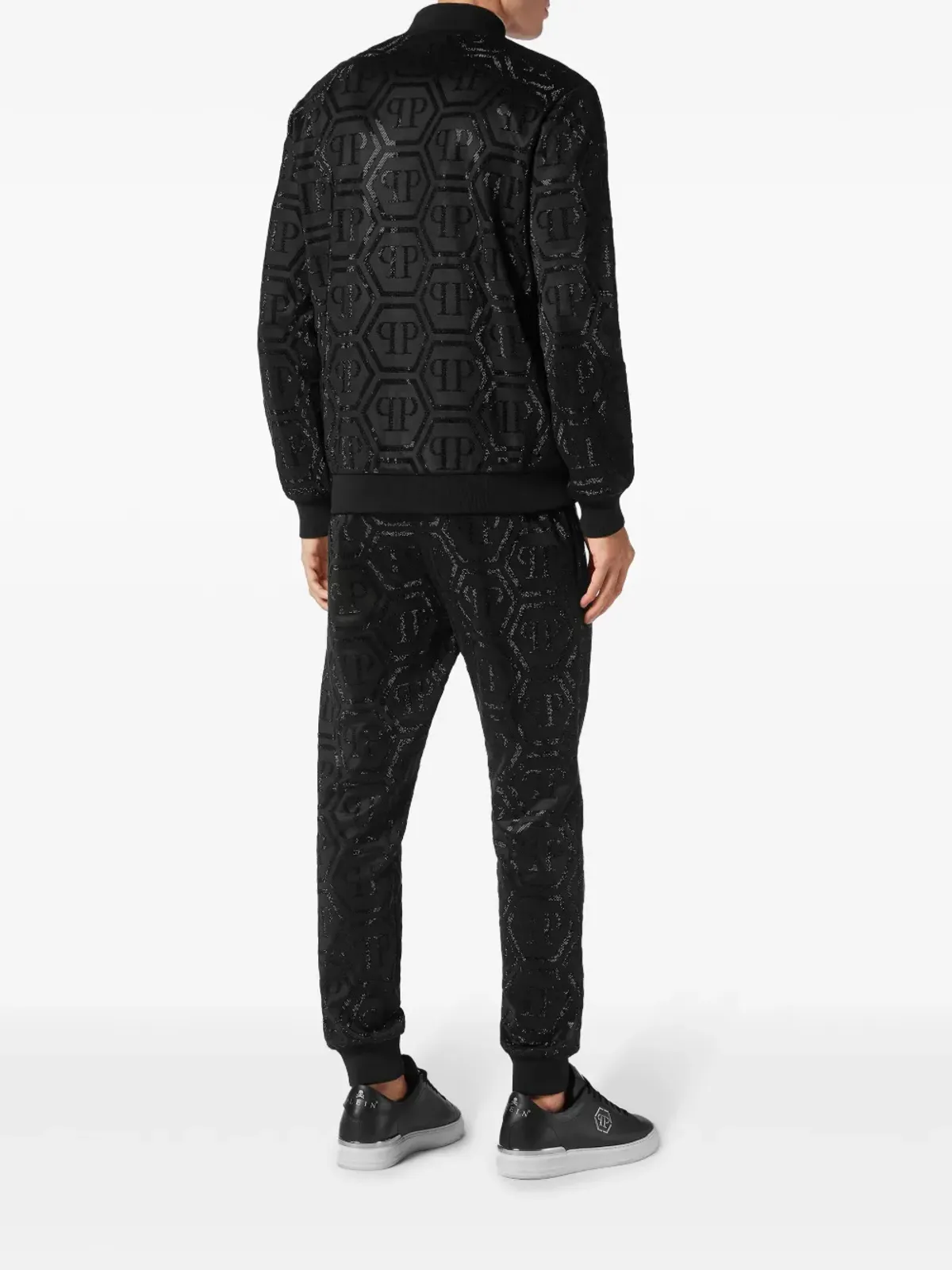 Philipp Plein モノグラム柄ジップアップ トラックスーツセット - ブラック - 画像3