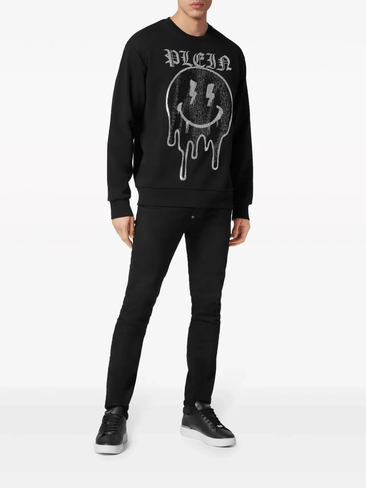 Philipp Plein スマイルのラインストーン装飾スウェットシャツ - ブラック - 画像2