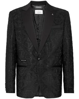 Philipp Plein 六角形クリスタル装飾ブレザー ブラック - サムネイル1