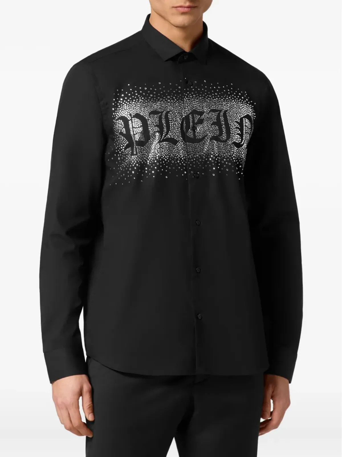 Philipp Plein シュガーダディ ラインストーン装飾シャツ ブラック - 画像3