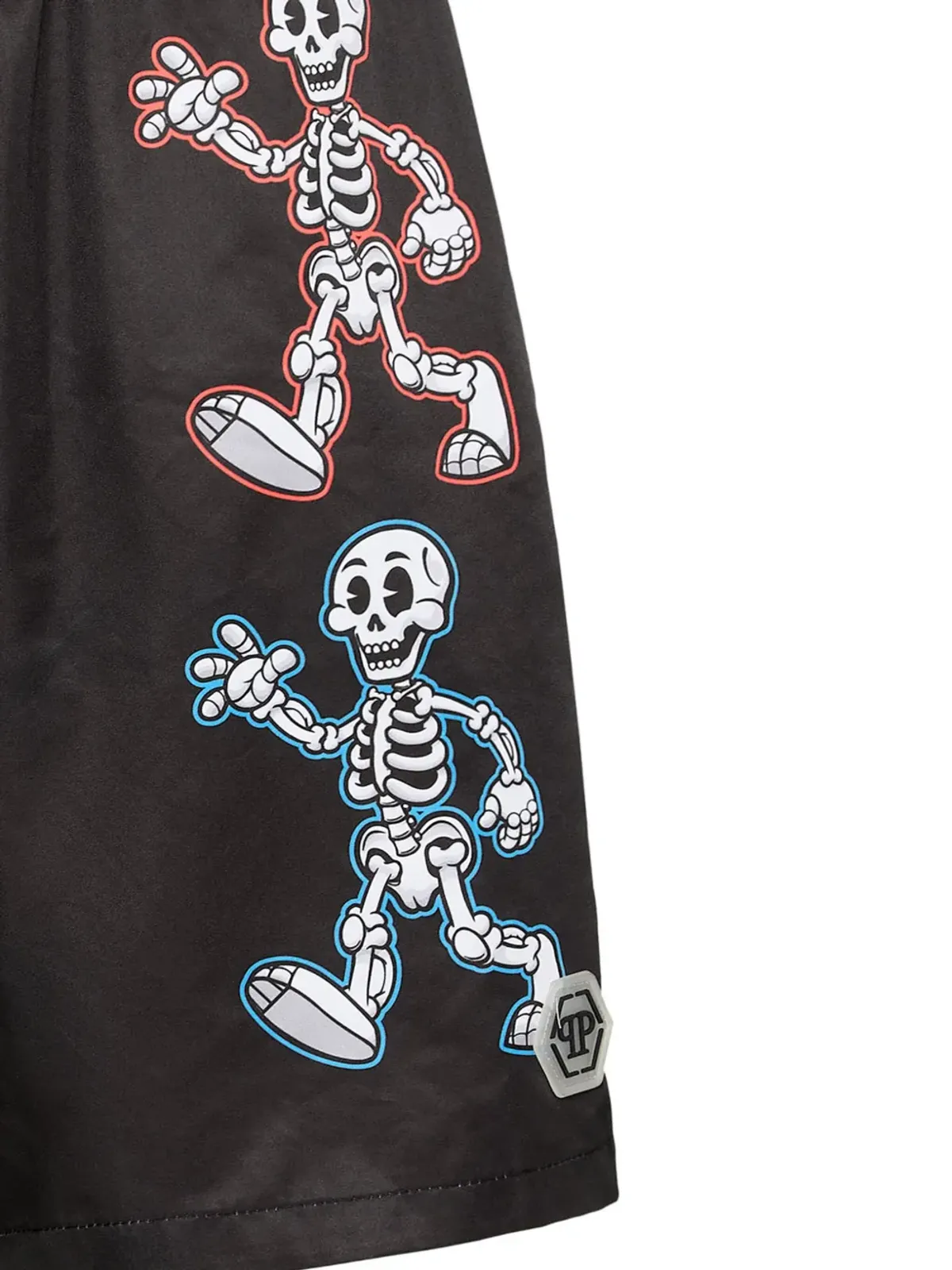 Philipp Plein スケルトンプリント スイムショーツ ブラック - 画像2