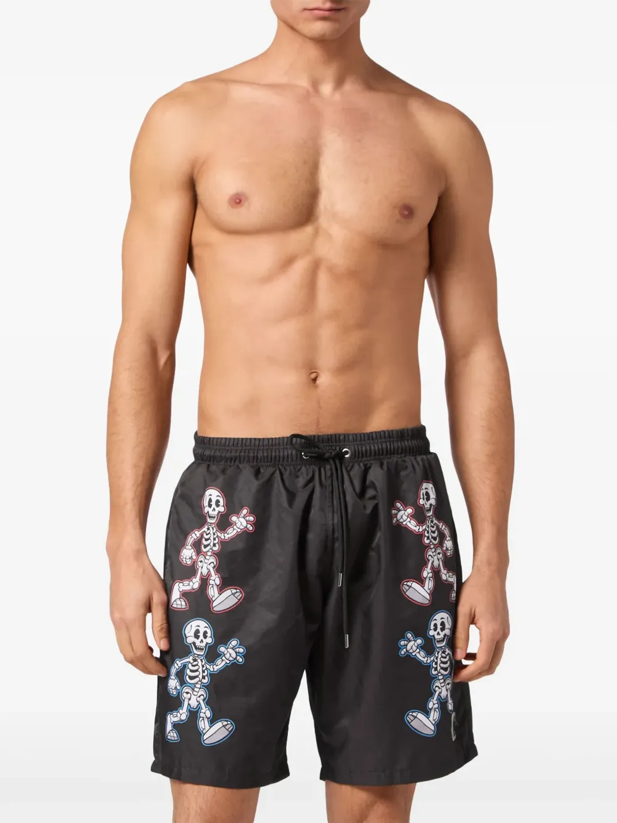 Philipp Plein スケルトンプリント スイムショーツ ブラック - 画像3