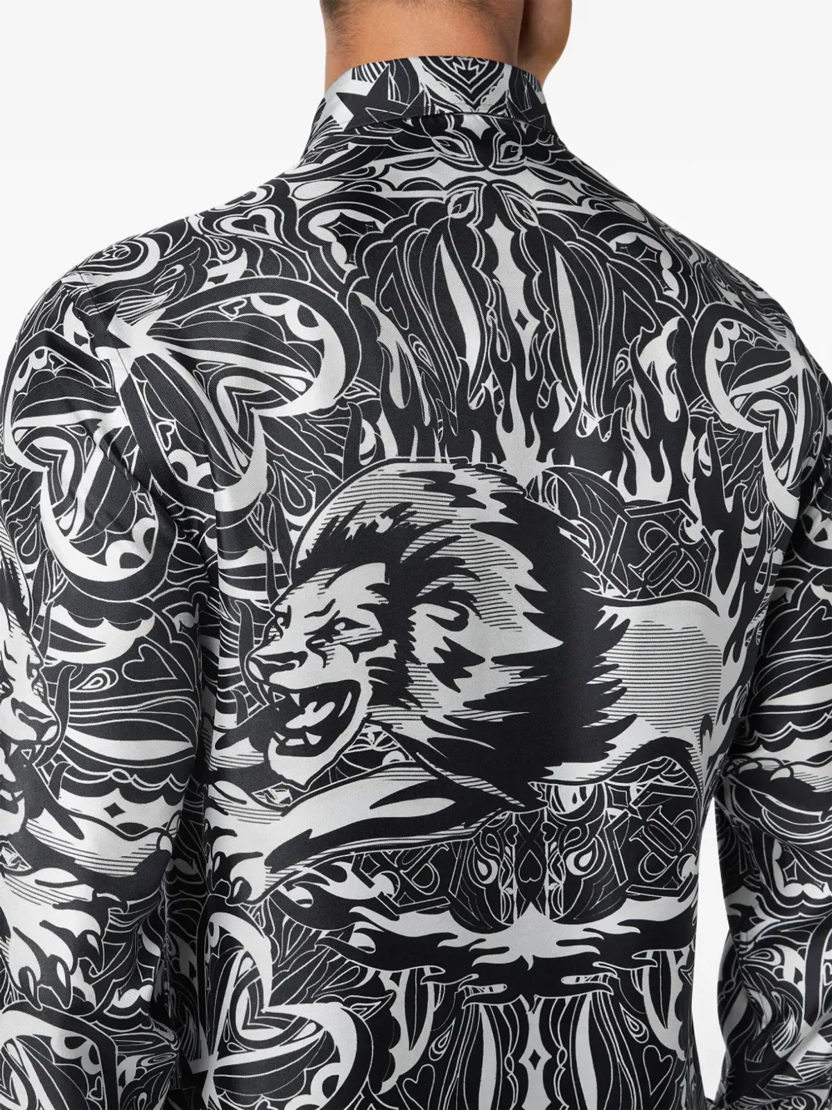Philipp Plein ダンディライオン・サーカス シルクシャツ - ブラック - 画像5