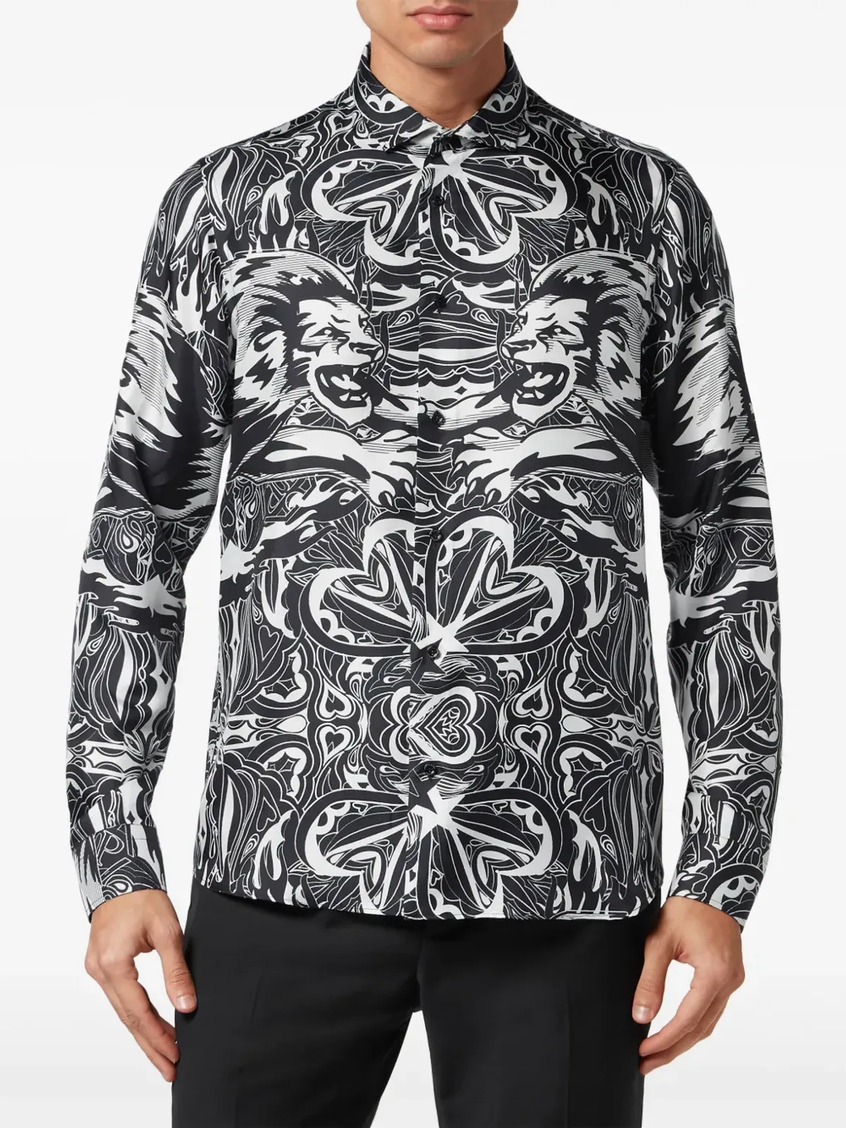 Philipp Plein ダンディライオン・サーカス シルクシャツ - ブラック - 画像3