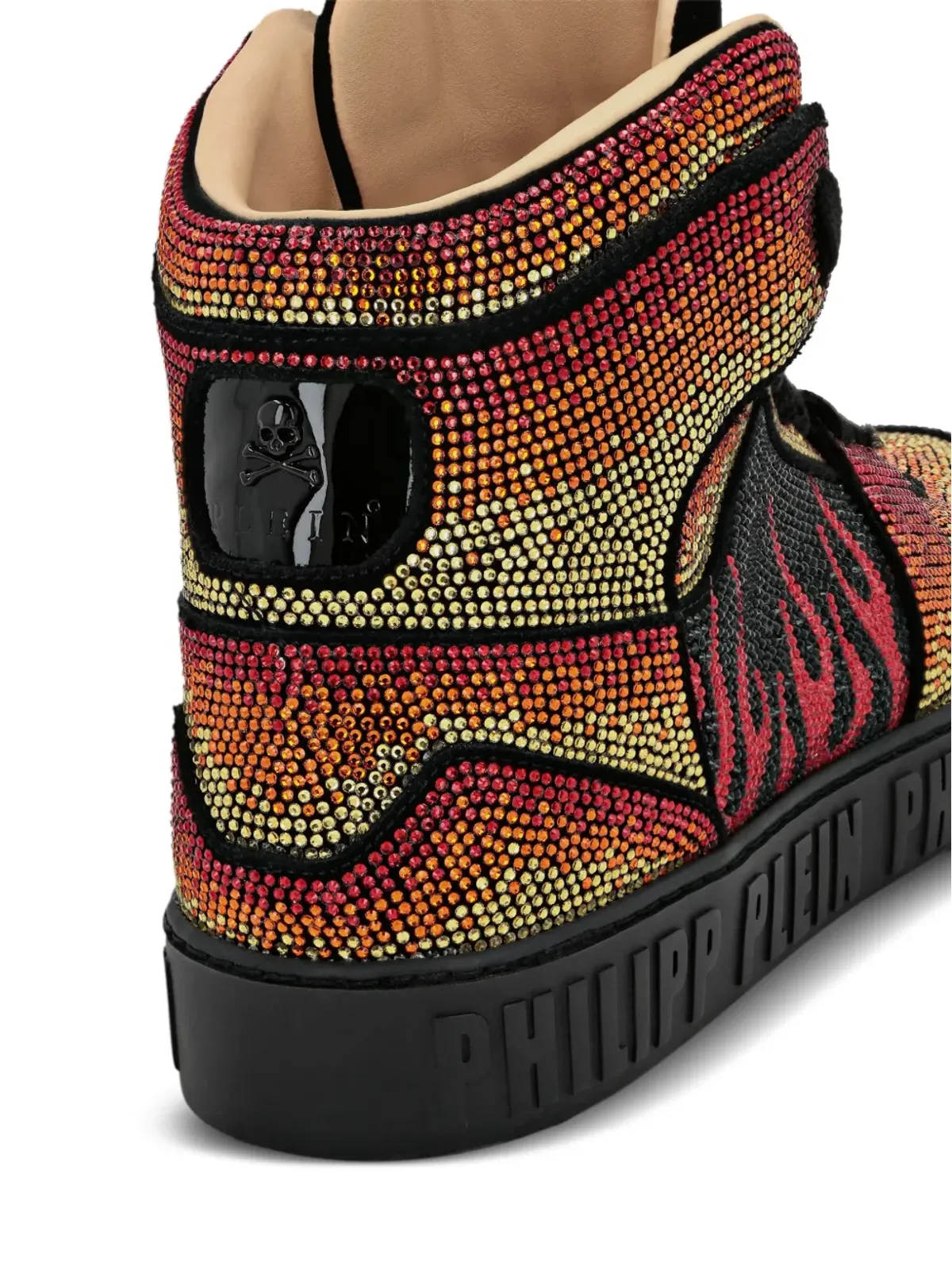 Philipp Plein ハイカットクリスタル装飾スニーカー ブラック - 画像3