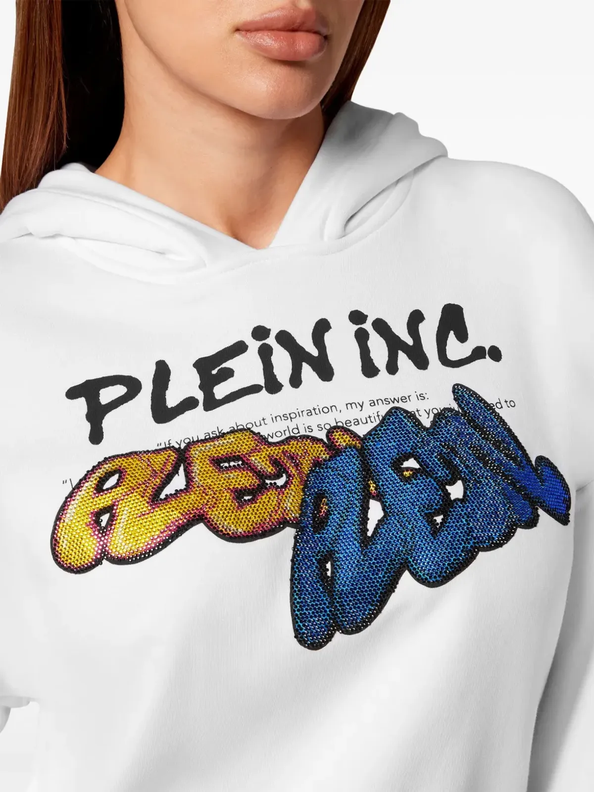 Philipp Plein 爆撃風グラフィティプリント長袖フーディー - 画像3