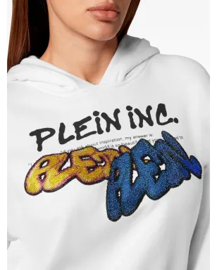 Philipp Plein 爆撃風グラフィティプリント長袖フーディー - サムネイル3