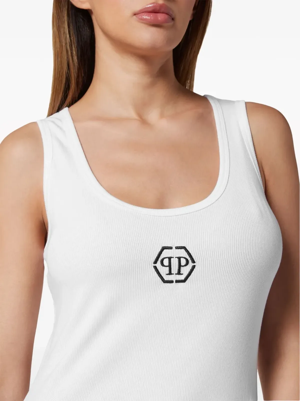 Philipp Plein ロゴ刺繍入りリブタンクトップ - 画像4