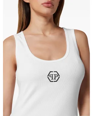 Philipp Plein ロゴ刺繍入りリブタンクトップ - サムネイル4