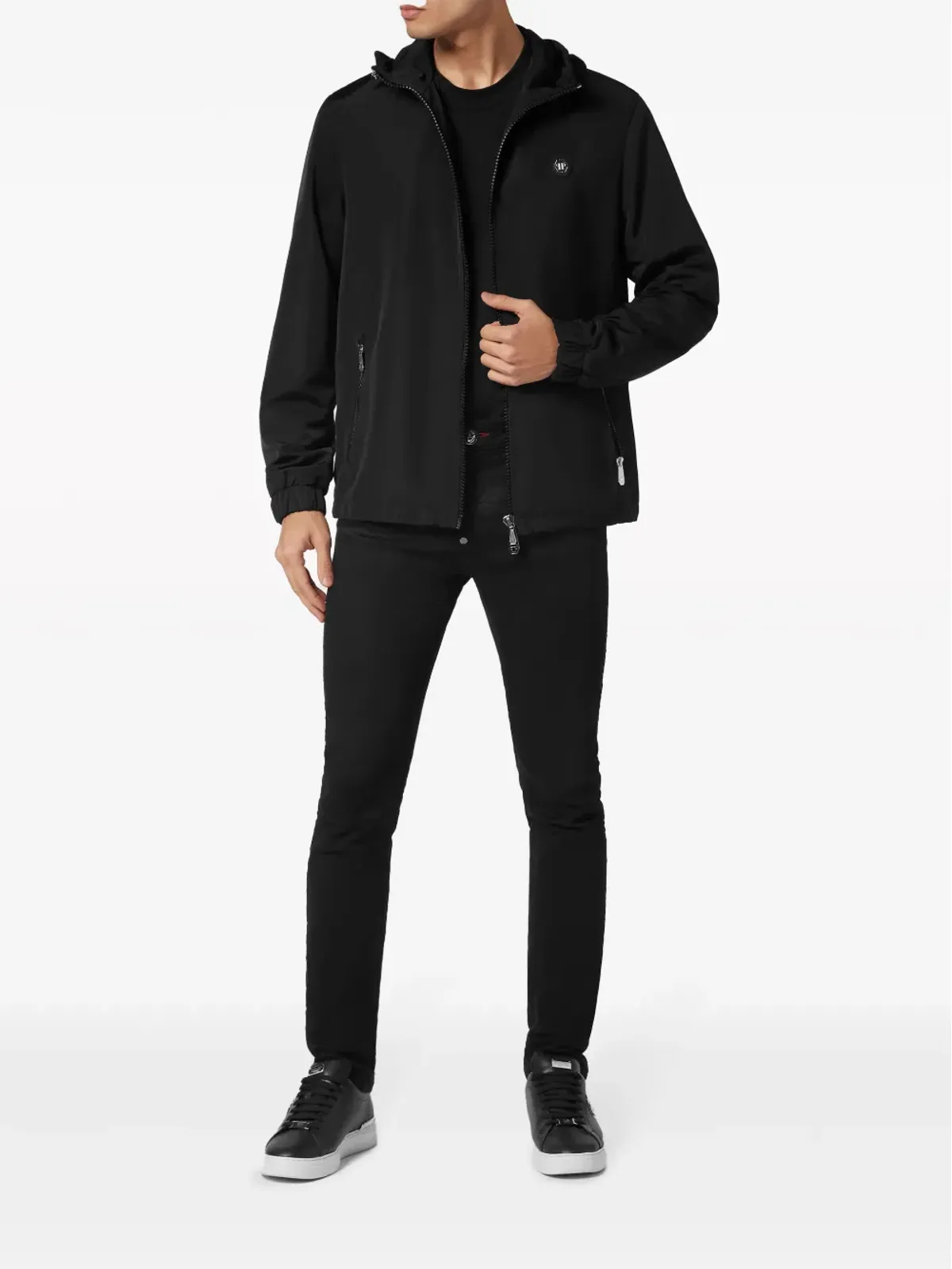 Philipp Plein ロゴパッチ フード付きウィンドブレーカー - ブラック - 画像2