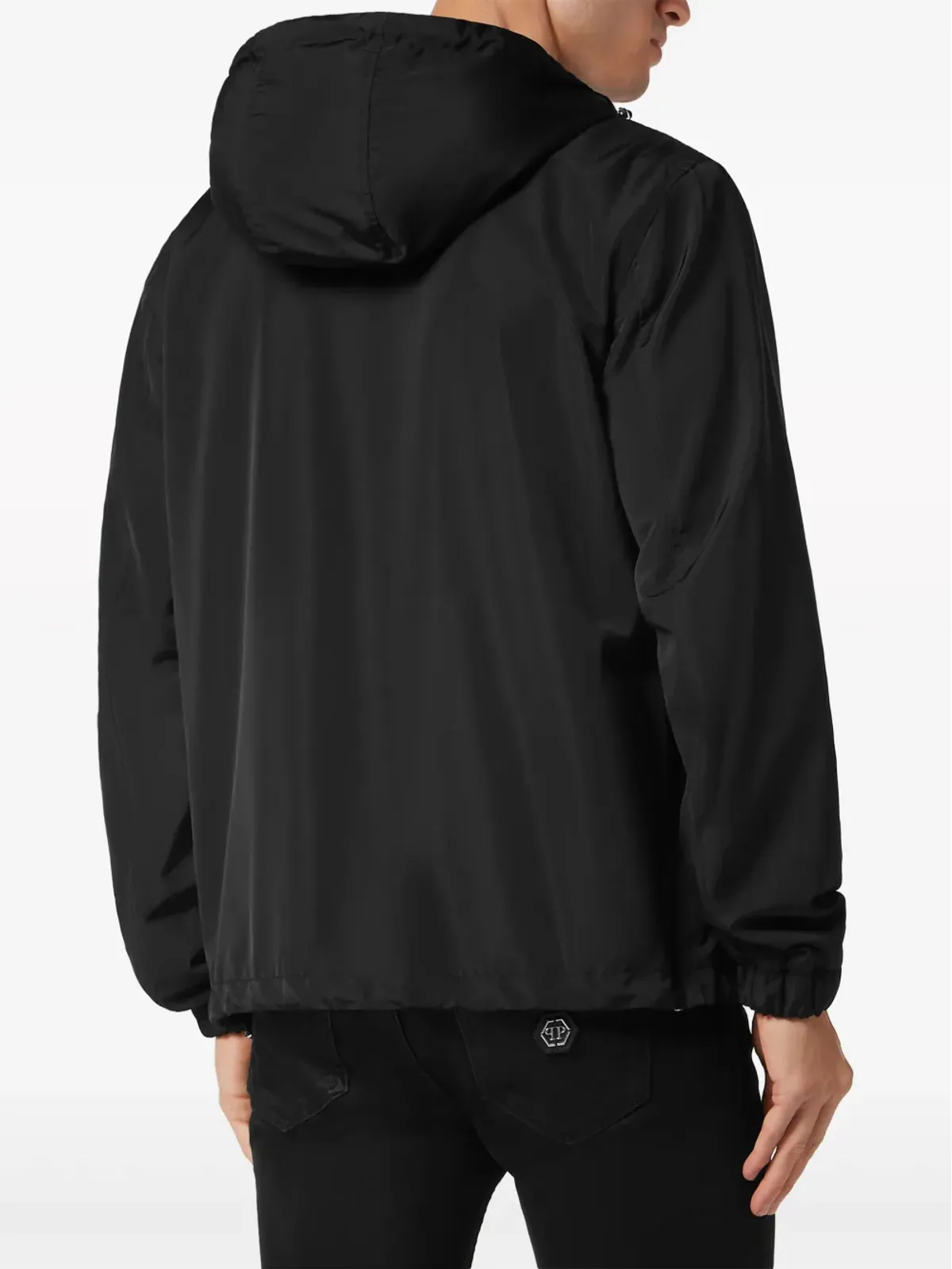 Philipp Plein ロゴパッチ フード付きウィンドブレーカー - ブラック - 画像4