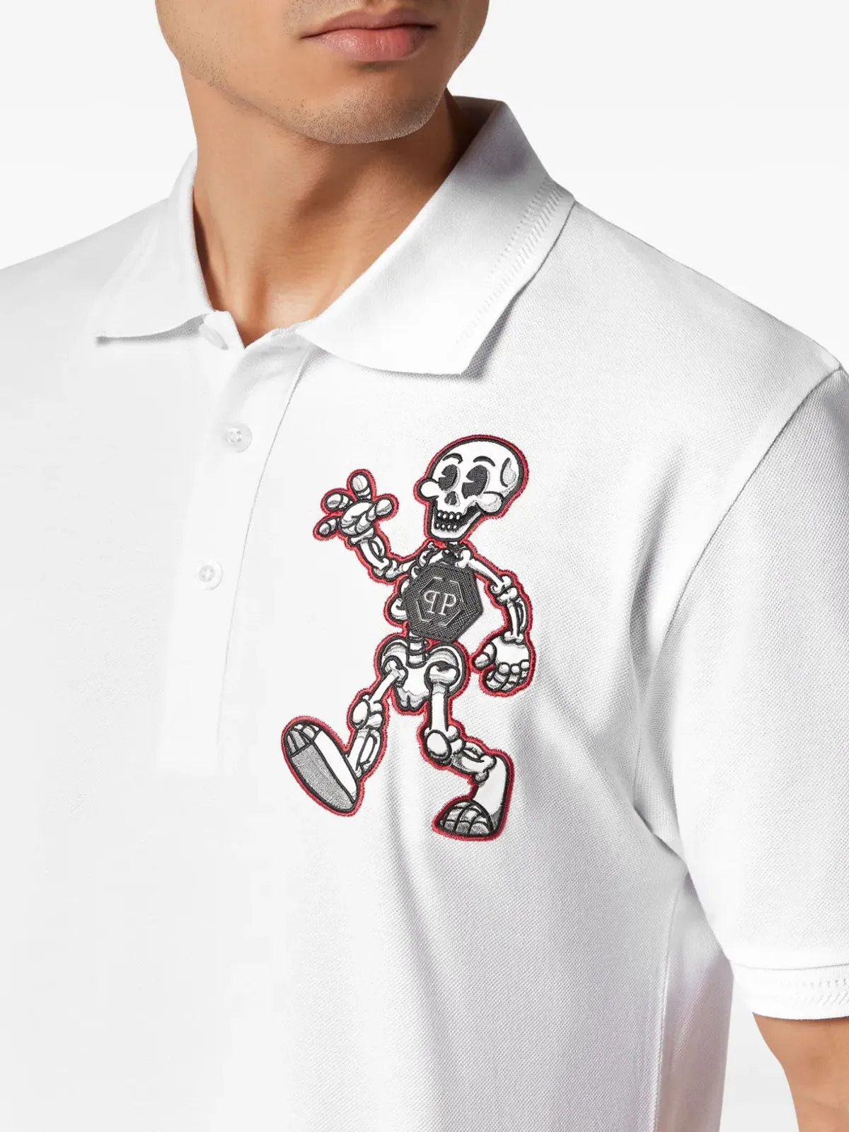 Philipp Plein スカルリーギャング ポロシャツ - ホワイト - 画像5