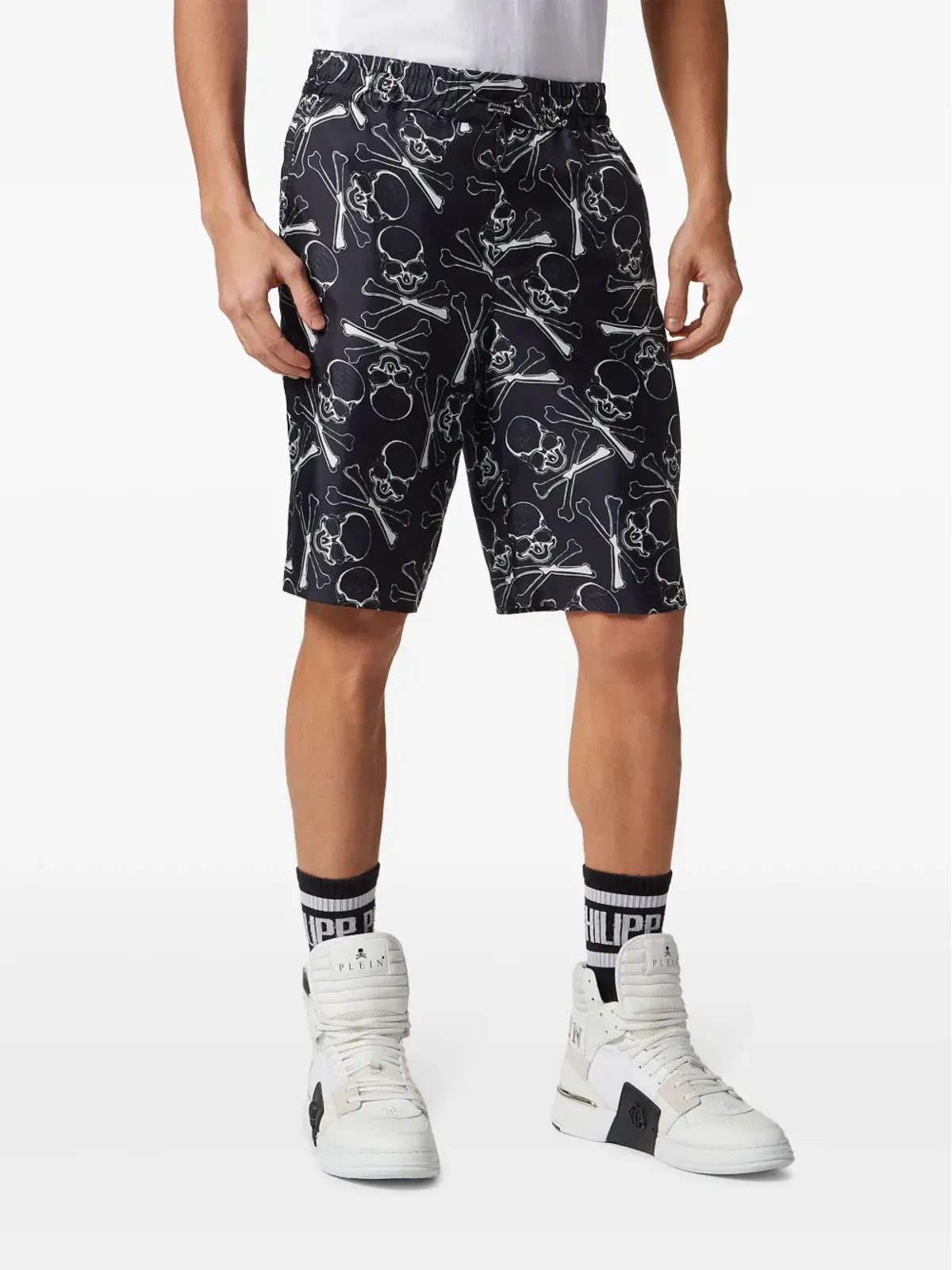 Philipp Plein スカルプリント シルクショーツ - ブラック - 画像3