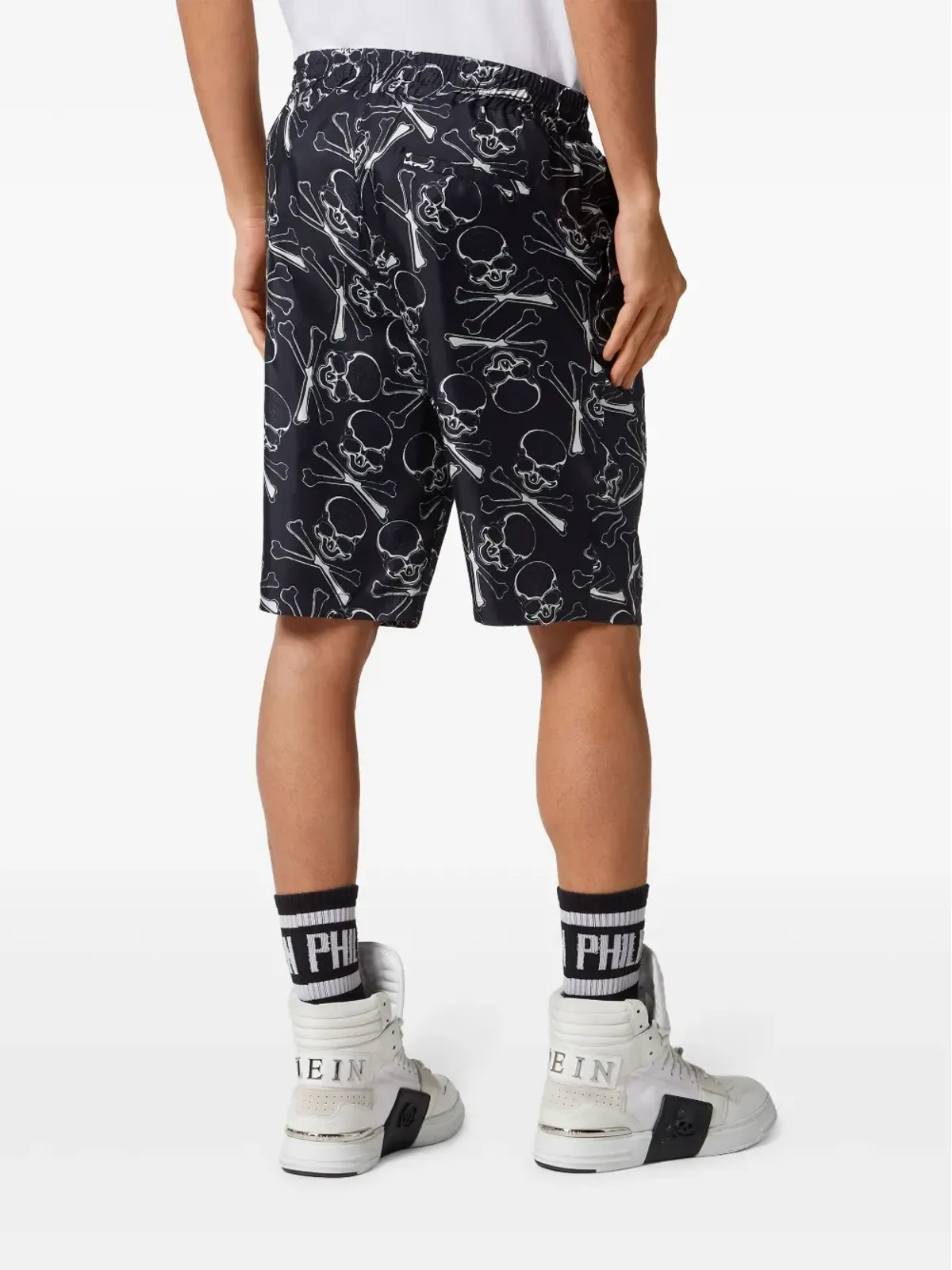 Philipp Plein スカルプリント シルクショーツ - ブラック - 画像4