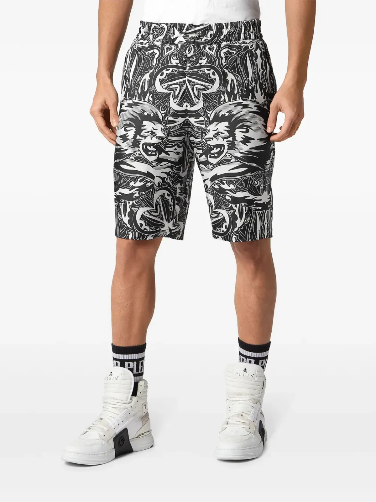 Philipp Plein Circus シルクショーツ ブラック - 画像2