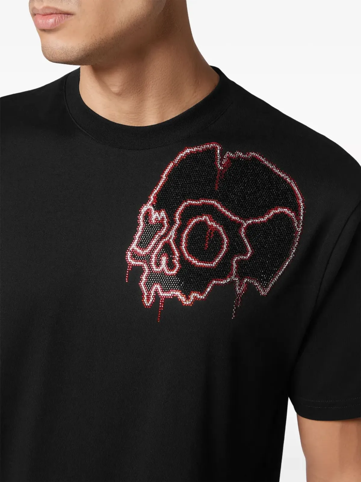 Philipp Plein ラインストーン・スカル コットンTシャツ - ブラック - 画像5