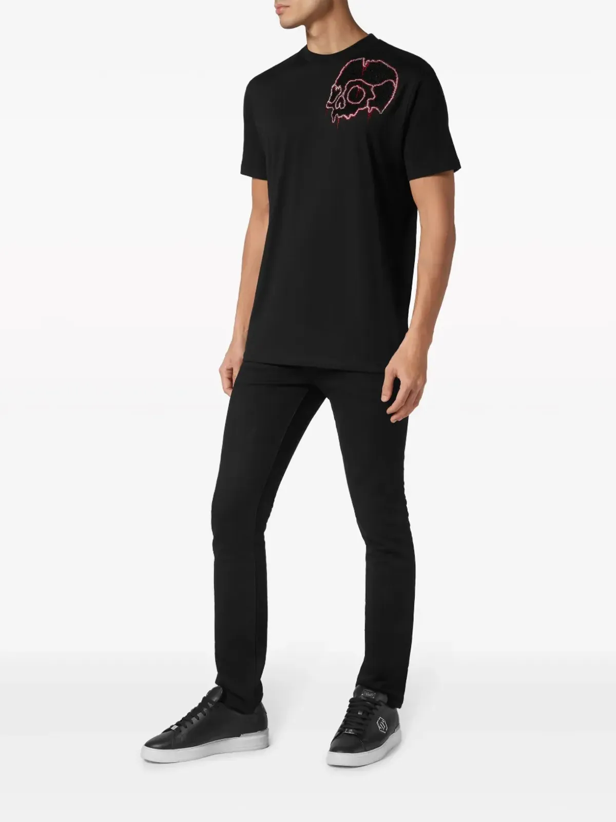 Philipp Plein ラインストーン・スカル コットンTシャツ - ブラック - 画像2