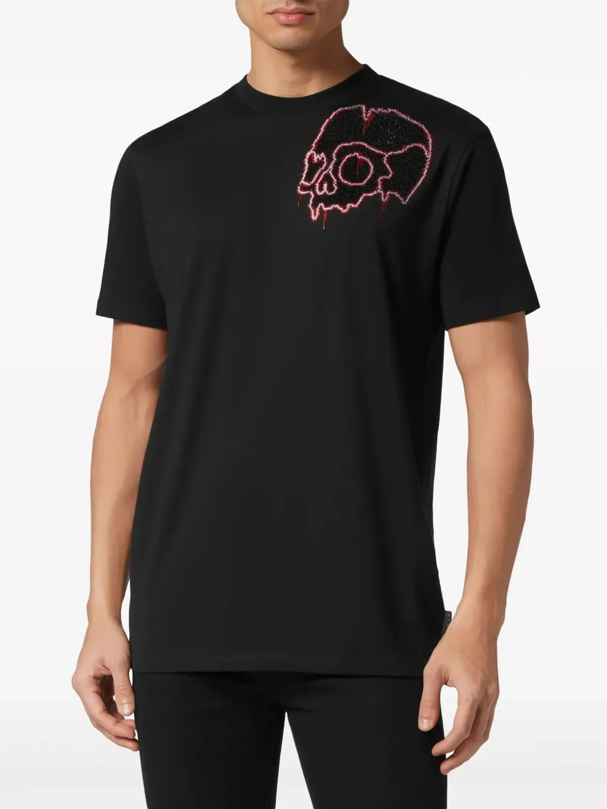 Philipp Plein ラインストーン・スカル コットンTシャツ - ブラック - 画像3